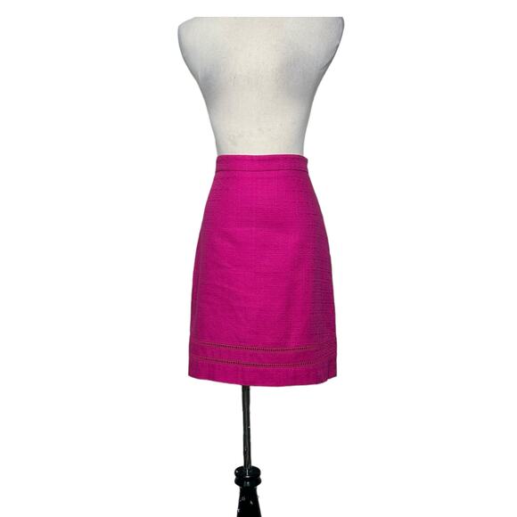 Ann Taylor fuchsia cotton pencil skirt size 0P - Picture 10 of 12